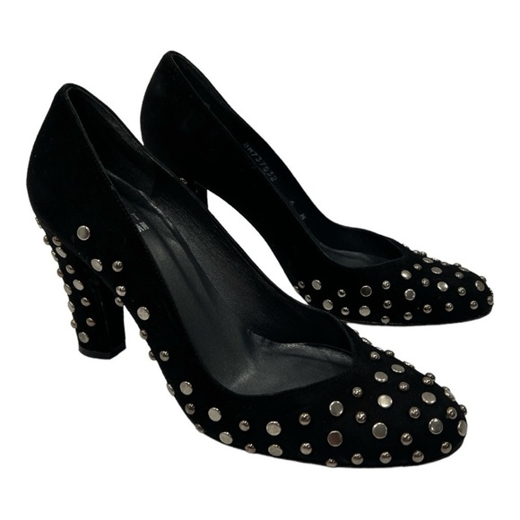 Stuart Weitzman Black Studded Suede Pumps Size 6 M - Picture 10 of 13